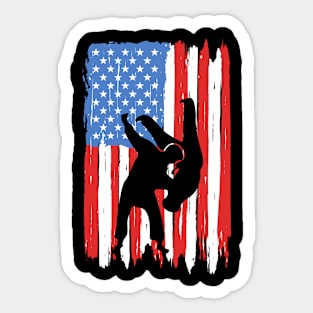 American Flag Judo Graphic Sticker